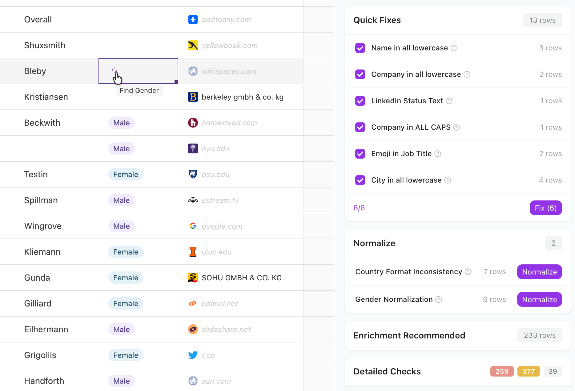107+ automatische Datenqualitäts-Checks in ListPlus