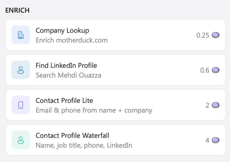 Waterfall enrichment providers (Prospeo, FullEnrich, HarvestAPI, CompanyEnrich) selectable per contact from the Outlook sidebar